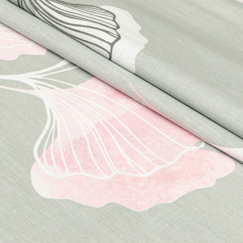 Постельное белье Home Line Гинко Белоба серо-персиковый бязь полуторный (173304) – Home Line (вид 1)