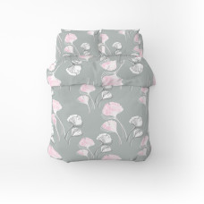 Постільна білизна Home Line Гінко Білоба сіро-рожевий бязь полуторний (173538)