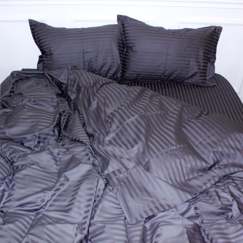 Постельное белье MirSon Satin Stripe 30-0012DarkGray 160х220 Семейный (2200005252017) – MirSon (вид 2)