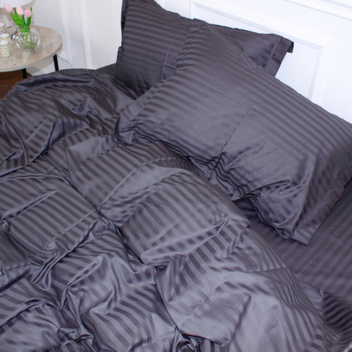 Постельное белье MirSon Satin Stripe 30-0012DarkGray 160х220 Семейный (2200005252017) – MirSon (вид 4)