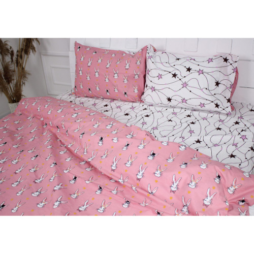 Постільна білизна MirSon Бязь 17-0528 Bunnies pink Двоспальний (2200003671735) – MirSon (вид 2)