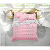 Постільна білизна MirSon Бязь 17-0528 Bunnies pink Односпальний (2200003671728)