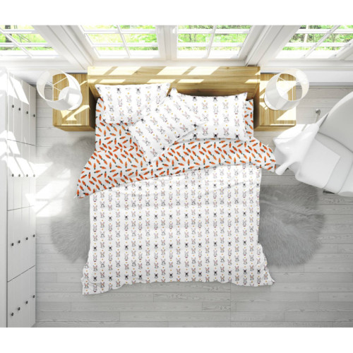 Постільна білизна MirSon Бязь 17-0529 Bunnies white King Size (2200003674309) – MirSon