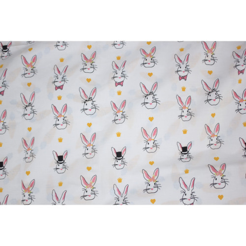 Постільна білизна MirSon Бязь Ranforce Elite 17-0529 Bunnies white Євро (2200004678221) – MirSon (вид 4)
