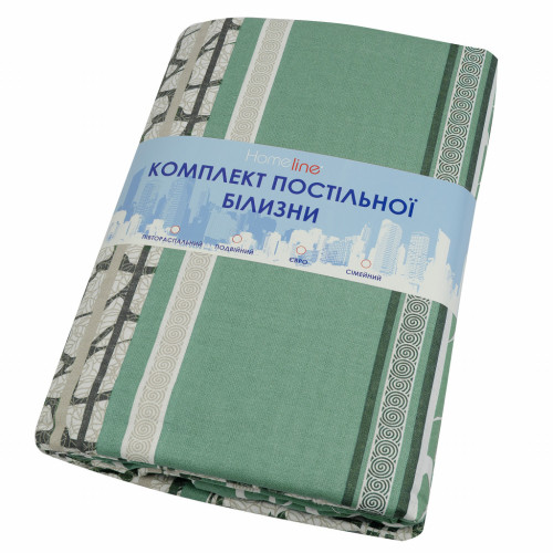 Постельное белье Home Line Мрамор зеленый 70х70 см бязь полуторный (156313) – Home Line (вид 1)