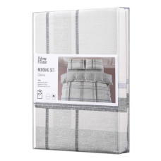 Постельное белье Ardesto Gloria сатин клетка, тауп полуторный евро 160х220 (ART1622CG)