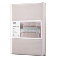 Постільна білизна Ardesto Gloria сатин смужки, коричневий полуториний євро 160х220 (ART1622RB)