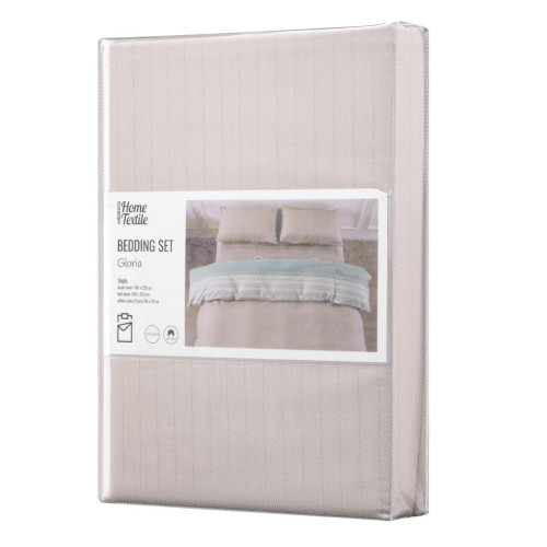 Постільна білизна Ardesto Gloria сатин смужки, коричневий полуториний євро 160х220 (ART1622RB) – Ardesto