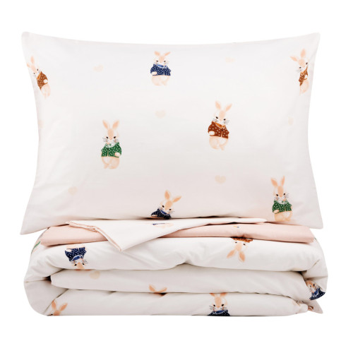 Постільна білизна Ardesto Gloria сатин кролики, бежевий євро 200х220 (ART2022BR) – Ardesto (вид 1)
