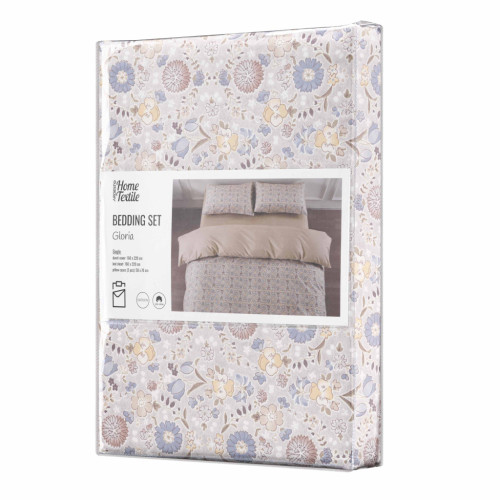 Постільна білизна Ardesto Gloria сатин польові квіти, бежевий євро 200х220 (ART2022WB) – Ardesto