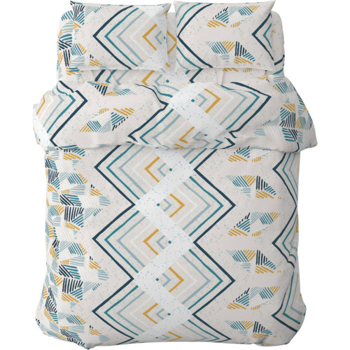 Постельное белье Home Line Увлеченность бежевый-бирюзовый, бязь, полуторный (181394) – Home Line