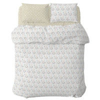 Постільна білизна Home Line Цвітіння трав/горох блакитний/бежевий, бязь, полуторний (176875)