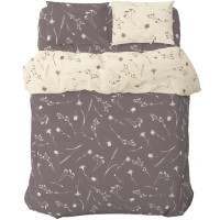 Постільна білизна Home Line Волошки лілові на світлому/темно-ліловий, бязь, полуторний (183203)