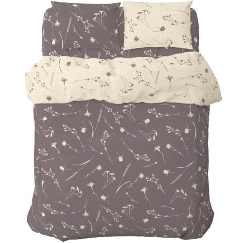 Постільна білизна Home Line Волошки лілові на світлому/темно-ліловий, бязь, полуторний (183203) – Home Line