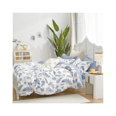 Постельное белье Home Line Сатин Твил Голубой папоротник полуторный (183054)