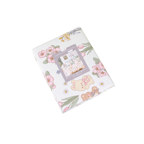 Постельное белье Home Line Сатин Твил Медвежата и зайчатая на лужайке полуторный (176088) – Home Line (вид 1)