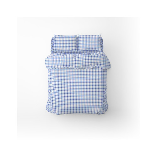 Постільна білизна Home Line Фланель Клітинка блакитна/сіро-блакитний полуторний (179191) – Home Line