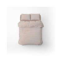 Постільна білизна Home Line Фланель Клітинка сіро-рожевий/фрезовий полуторний (179192)