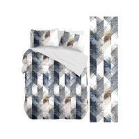 Постельное белье Home Line Фланель Синяя графика семейный (182765)