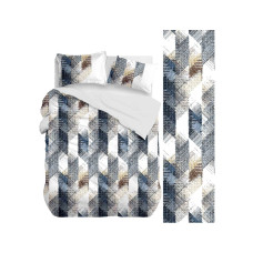 Постельное белье Home Line Фланель Синяя графика семейный (182765)