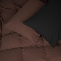 Постільна білизна MirSon 002-003 Black/Brown Фланель 2x143x210 Сімейний (2200009657535)