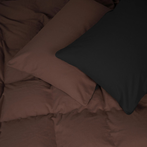 Постільна білизна MirSon 002-003 Black/Brown Фланель 2x143x210 Сімейний (2200009657535) – MirSon