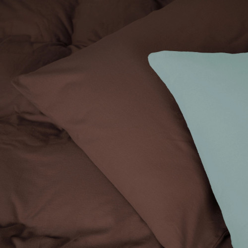 Постільна білизна MirSon 006-003 Menthol/Brown Фланель 2 x 160 x 220 Сімейний Євро (2200009661402) – MirSon (вид 2)