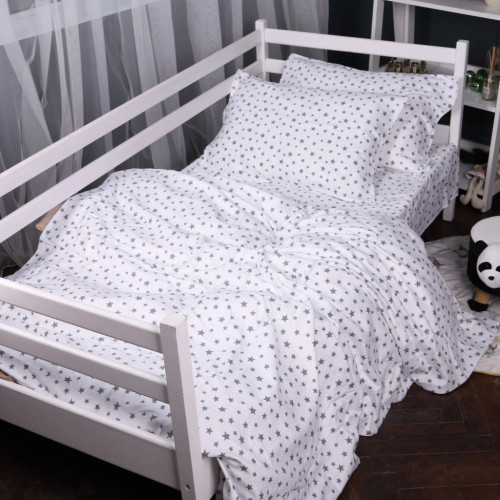 Постельное белье MirSon 016 White Stars Фланель 200x220 Евро (2200009652141) – MirSon