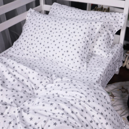Постельное белье MirSon 016 White Stars Фланель 200x220 Евро (2200009652141) – MirSon (вид 1)