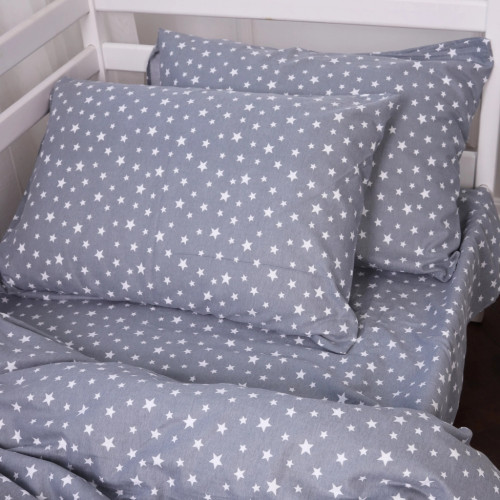 Постільна білизна MirSon 012 Grey Stars Фланель 200х220 Євро (2200009653131) – MirSon (вид 2)