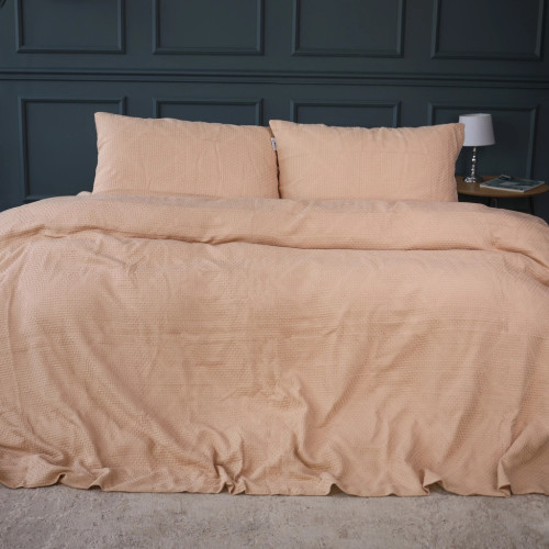 Постельное белье MirSon №20-01 Waffle Bej 220х240 King Size (2200011032597) – MirSon