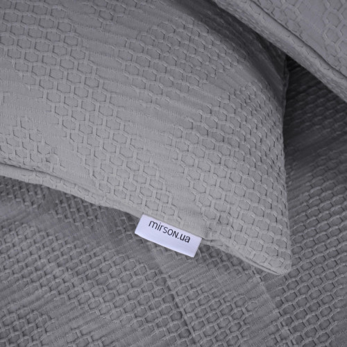 Постільна білизна MirSon №20-02 Waffle Gray 2 x 143x210 сімейний (2200011032887) – MirSon (вид 1)