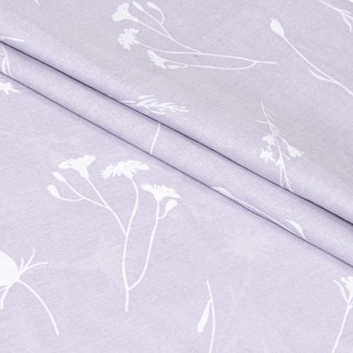 Постільна білизна Home Line Волошки білі на лавандовому бязь полуторний (173306) – Home Line (вид 1)