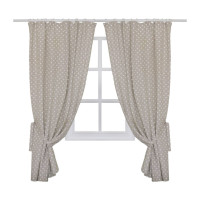 Штора Прованс комплект Горох бежевий 136х170 см 2 шт (11103)
