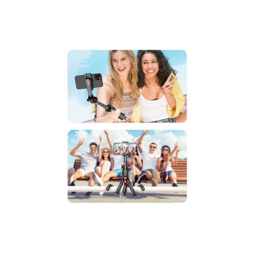 Штатив RTAKO C03 Octopus Extendable Tripod Selfie Stick (with Detachable Phone Holder) Black (6942063212416) – RTAKO (вид 2)