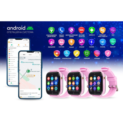 Смарт-годинник GARMIX PointPRO-300 4G/GPS/WIFI/VIDEO CALL PURPLE (1017356) – GARMIX (вид 2)