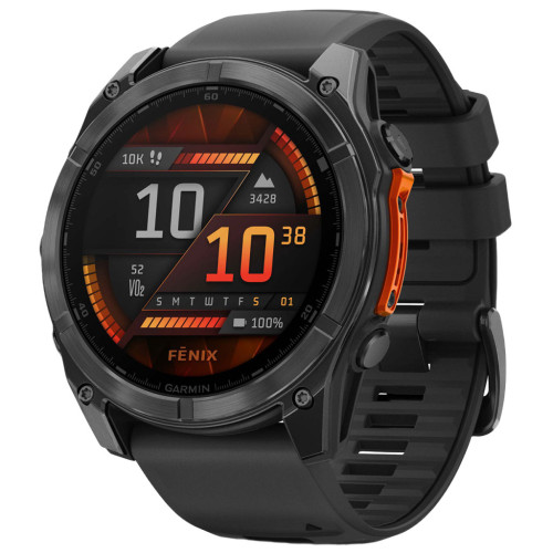 Смарт-годинник Garmin fenix 8 51mm, AMOLED, Glass/SS, SlateGray Steel/Black,BlkBnd, GPS (010-02905-00) – Garmin