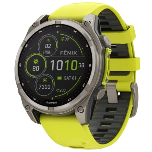 Смарт-часы Garmin fenix 8 47mm,Saph Solar, BareTi/Graphite,AmpYe/GrphBnd (010-02906-21) – Garmin