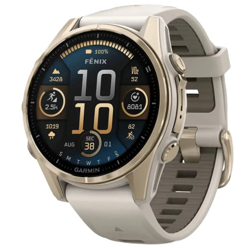 Смарт-годинник Garmin fenix 8 43mm, AMOLED, Saph, SftGldSS/FgGry, FogGry/DkSndbnd, GPS (010-02903-11) – Garmin