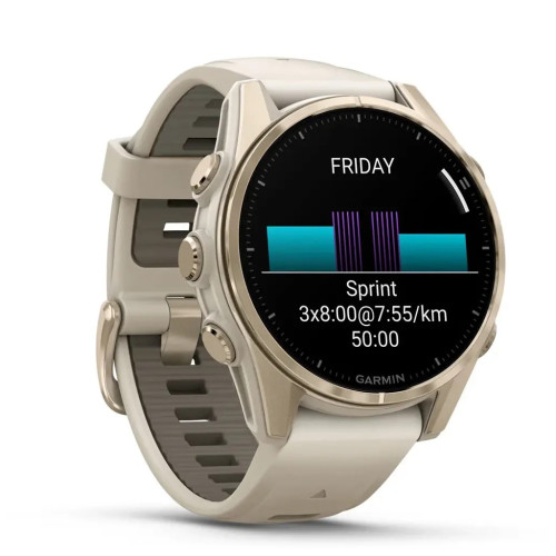 Смарт-годинник Garmin fenix 8 43mm, AMOLED, Saph, SftGldSS/FgGry, FogGry/DkSndbnd, GPS (010-02903-11) – Garmin (вид 2)