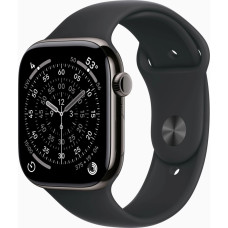 Смарт-часы Apple Watch Series 11 GPS + Cellular 46mm Slate Titanium Case with Black Sport Band - M/L (MFD24RK/A)