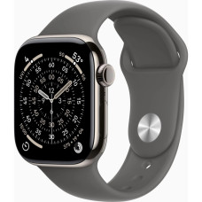 Смарт-часы Apple Watch Series 11 GPS + Cellular 42mm Natural Titanium Case with Stone Grey Sport Band - S/M (MF8M4RK/A)