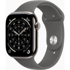 Смарт-часы Apple Watch Series 11 GPS + Cellular 46mm Natural Titanium Case with Stone Grey Sport Band - S/M (MFCW4RK/A)