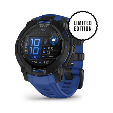 Смарт-часы Garmin Instinct 3, 45mm, AMOLED, Black with Bolt Blue Band, GPS смарт-годинник (010-02936-03)