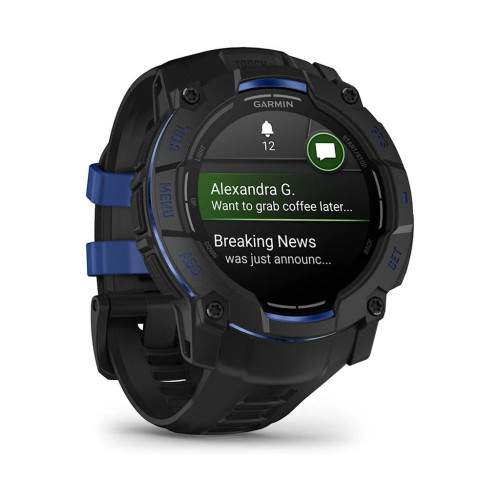 Смарт-годинник Garmin Instinct 3, 50mm, AMOLED, Black with Bolt Blue Accents, GPS смарт-годинник (010-03020-03) – Garmin (вид 2)