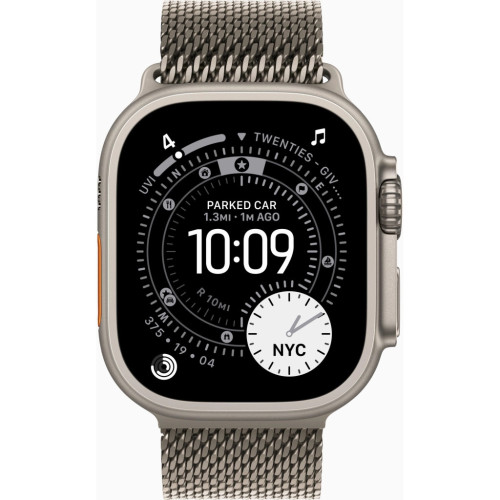 Смарт-часы Apple Watch Ultra 3 GPS + Cellular 49mm Natural Titanium Case with Natural Titanium Milanese Loop - Me (MEWY4QP/A) – Apple (вид 1)