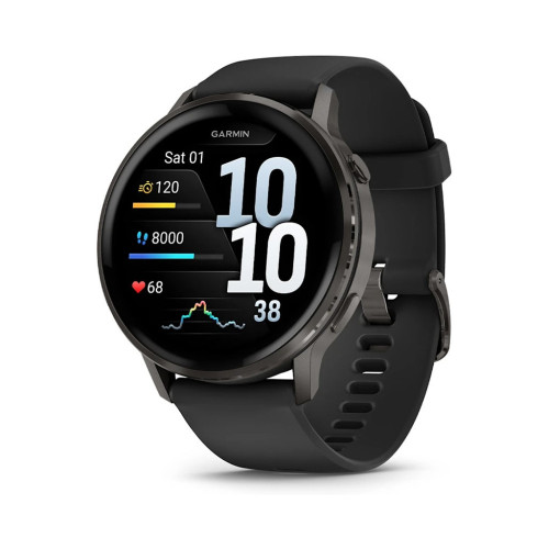 Смарт-часы Garmin Venu 4 (45mm), Black w/ Slate + Black, GPS смарт-годинник (010-03014-00) – Garmin