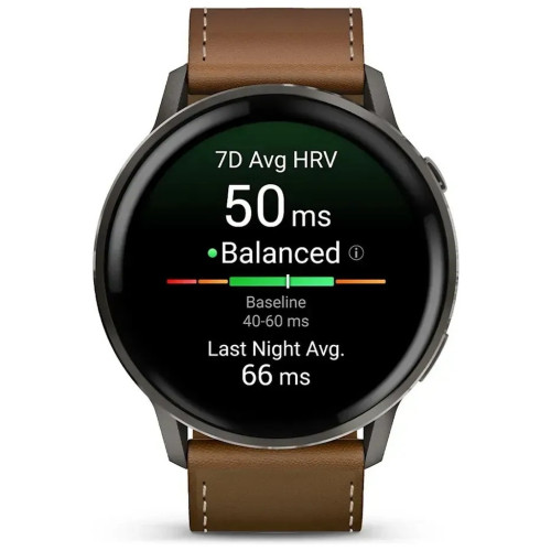 Смарт-годинник Garmin Venu 4 (45mm), Black w/ Slate + Leather, GPS смарт-годинник (010-03014-03) – Garmin (вид 2)