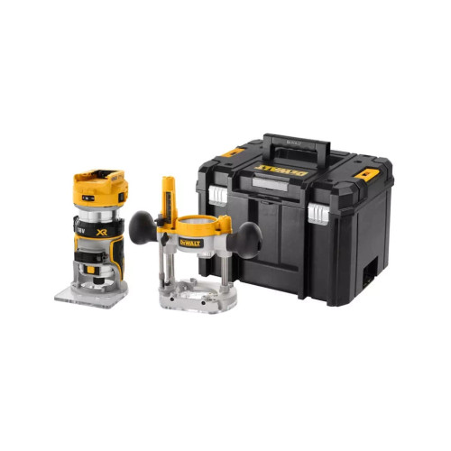 Фрезер DeWALT 18В XR Li-lon, бесщёточный, 16000-25500об/мин, цанга 6-8мм, TSTAK (без АКБ и ЗУ) (DCW604NT) – Dewalt