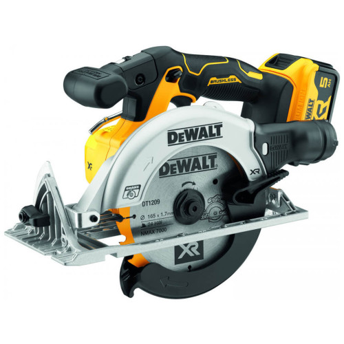 Дискова пила DeWALT 18В XR Li-lon, 2x5Ah, диск 165х20 мм, 2.8 кг, TSTAK (без АКБ та ЗП) (DCS565P2) – Dewalt (вид 1)